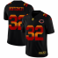Chicago Chicago Bears #32 David Montgomery Mens Black Nike Red Orange Stripe Vapor Limited NFL Jersey