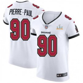Tampa Bay Buccaneers #90 Jason Pierre-Paul Mens Super Bowl LV Bound Nike White Vapor Elite Jersey