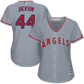 Los Angeles Angels #44 Reggie Jackson Grey Road Womens Stitched MLB Jersey