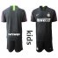 Inter Milan Blank Black Goalkeeper Kid Soccer Club Jersey