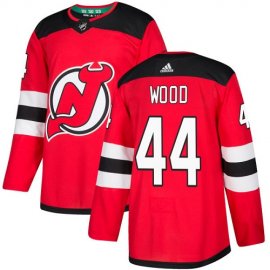 Adidas New Jersey Devils #44 Miles Wood Red Home Authentic Stitched NHL Jersey
