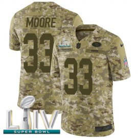 Nike San Francisco 49ers #33 Tarvarius Moore Camo Super Bowl LIV 2020 Mens Stitched NFL Limited 2018 Salute To Service Jersey