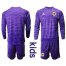 Argentina Blank Purple Long Sleeves Goalkeeper Kid Soccer Country Jersey