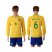Brazil #6 Marcelo Home Long Sleeves Soccer Country Jersey