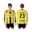 Dortmund #23 Kagawa Home Long Sleeves Soccer Club Jersey