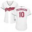 Cleveland Indians #10 Edwin Encarnacion White Home Womens Stitched MLB Jersey