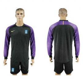 Greece Blank Black Goalkeeper Long Sleeves Soccer Country Jersey