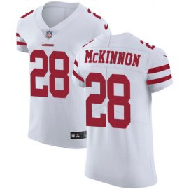 Nike San Francisco 49ers #28 Jerick McKinnon White Mens Stitched NFL Vapor Untouchable Elite Jersey