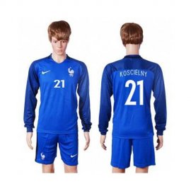 France #21 Koscielny Home Long Sleeves Soccer Country Jersey