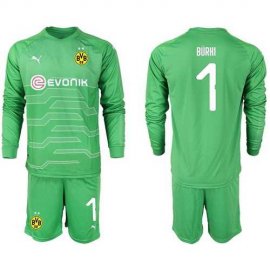 Dortmund #1 Burki Green Goalkeeper Long Sleeves Soccer Club Jersey