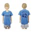 Manchester City #42 Toure YAYA Home Kid Soccer Club Jersey