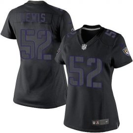 Nike Baltimore Ravens #52 Ray Lewis Black Impact Womens Stitched NFL Limited Jersey