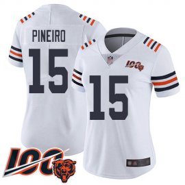 Nike Chicago Bears #15 Eddy Pineiro White Alternate Womens Stitched NFL Vapor Untouchable Limited 100th Season Jersey