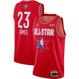 Mens Los Angeles Lakers #23 LeBron James Red 2020 NBA All-Star Game Swingman Finished Jersey