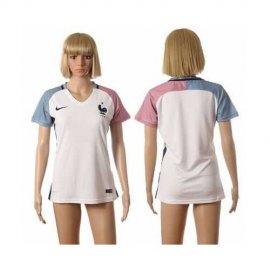 Womens France Blank Away Soccer Country Jersey
