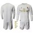 Real Madrid Blank Home Long Sleeves Kid Soccer Club Jersey