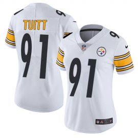 Nike Pittsburgh Steelers #91 Stephon Tuitt White Womens Stitched NFL Vapor Untouchable Limited Jersey