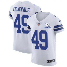 Nike Dallas Cowboys #49 Jamize Olawale White Mens Stitched With Established In 1960 Patch NFL New Elite Jersey