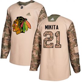 Adidas Chicago Blackhawks #21 Stan Mikita Camo Authentic 2017 Veterans Day Stitched NHL Jersey