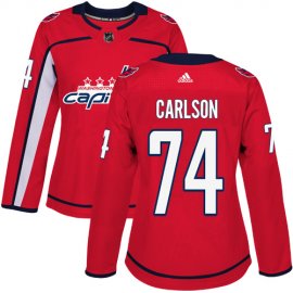 Adidas Washington Capitals #74 John Carlson Red Home Authentic Womens Stitched NHL Jersey