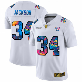 Las Vegas Raiders #34 Bo Jackson Mens White Nike Multi-Color 2020 NFL Crucial Catch Limited NFL Jersey