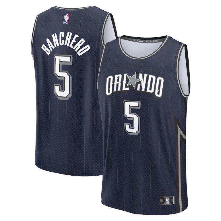 Paolo Banchero Orlando Magic Fanatics Branded Unisex 2023/24 Fast Break Jersey – Navy – City Edition
