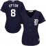 Detroit Tigers #8 Justin Upton Navy Blue Alternate Womens Stitched MLB Jersey