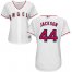 Los Angeles Angels #44 Reggie Jackson White Home Womens Stitched MLB Jersey