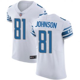 Nike Detroit Lions #81 Calvin Johnson White Mens Stitched NFL Vapor Untouchable Elite Jersey