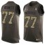Nike New England Patriots #77 Michael Bennett Green Mens Stitched NFL Limited Salute To Service Tank Top Jersey