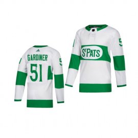 Adidas Toronto Maple Leafs #51 Jake Gardiner White 2019 St. Patricks Day Authentic Player Stitched Youth NHL Jersey