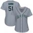 Seattle Mariners #51 Ichiro Suzuki Grey Road Womens Stitched MLB Jersey