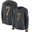 Nike Washington Football Team #7 Dwayne Haskins Jr Anthracite Salute to Service Womens Stitched NFL Limited Therma Long Sleeve Jersey