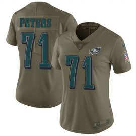 Nike Philadelphia Eagles #71 Jason Peters Olive Womens Stitched NFL Limited 2017 Salute to Service Jersey