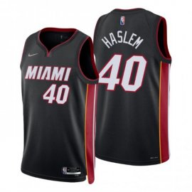 Nike Miami Heat #40 Udonis Haslem Black Mens 2021-22 NBA 75th Anniversary Diamond Swingman Jersey – Icon Edition Mens