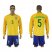 Brazil #5 Fernandinho Home Long Sleeves Soccer Country Jersey
