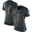 Nike Tennessee Titans #1 Warren Moon Black Womens Stitched NFL Limited 2016 Salute to Service Jersey