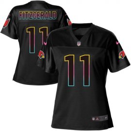 Nike Arizona Cardinals #11 Larry Fitzgerald Black Womens NFL Fashion Game Jersey