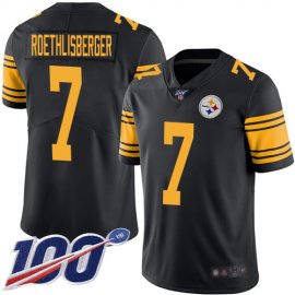 Nike Pittsburgh Steelers #7 Ben Roethlisberger Black Mens Stitched NFL Limited Rush 100th Season Jersey