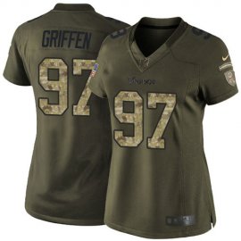Nike Minnesota Vikings #97 Everson Griffen Green Womens Stitched NFL Limited 2015 Salute to Service Jersey