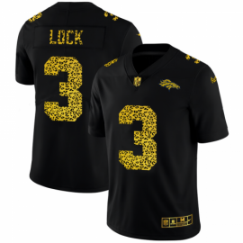 Denver Broncos #3 Drew Lock Mens Nike Leopard Print Fashion Vapor Limited NFL Jersey Black