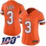 Nike Denver Broncos #3 Drew Lock Orange Womens Stitched NFL Limited Rush 100th Season Jersey