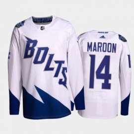 Adidas Tampa Bay Lightning #14 Patrick Maroon Mens 2022 Stadium Series Authentic NHL Jersey – White Mens
