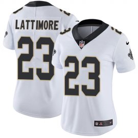 Nike New Orleans Saints #23 Marshon Lattimore White Womens Stitched NFL Vapor Untouchable Limited Jersey