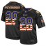 Nike Minnesota Vikings #28 Adrian Peterson Black Mens Stitched NFL Elite USA Flag Fashion Jersey