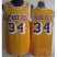 Los Angeles Lakers 34 Shaquille ONeal Yellow Hardwood Classics Revolution 30 NBA Jerseys Cheap