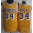 Los Angeles Lakers 34 Shaquille ONeal Yellow Hardwood Classics Revolution 30 NBA Jerseys Cheap
