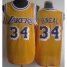 Los Angeles Lakers 34 Shaquille ONeal Yellow Hardwood Classics Revolution 30 NBA Jerseys Cheap
