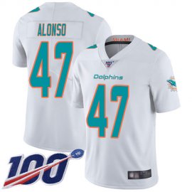 Nike Miami Dolphins #47 Kiko Alonso White Mens Stitched NFL 100th Season Vapor Limited Jersey