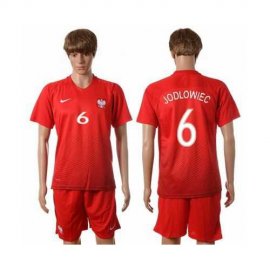 Poland #6 Jodlowiec Away Soccer Country Jersey